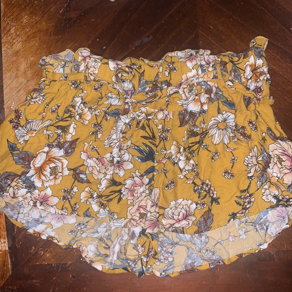 Yellow floral shorts